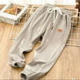 thumbnail image 1 of Eltusu Toddler Boys Sweatpants, Elastic Waist Casual Loose Spring Fall Athletic Joggers Beige Size 4-5 T, 1 of 2