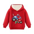 thumbnail image 1 of Eltusu Toddler Boys Winter Hoodies, Warm Loose Long Sleeve Pullover Boys Sweatshirts Red Size 3-4 T, 1 of 5