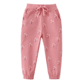 thumbnail image 1 of Eltusu Toddler Girls Athletic Sweatpants, Casual Elastic Waist Spring Fall Elastic Bottom Joggers Pink Size 3 T, 1 of 6