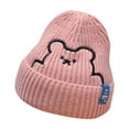 thumbnail image 1 of Eltusu Toddler Girls Cotton Beanies, Soft Stretch Cute Warm Winter Hats Pink Size 6-25 Months, 1 of 2