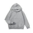 thumbnail image 1 of Eltusu Toddler Girls Cotton Hoodies, Pullover Long Sleeve Solid Color Casual Sweatshirts with Pockets Gray Size 2-3T, 1 of 2