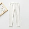 thumbnail image 1 of Eltusu Toddler Girls Cotton Leggings, Soft Casual Elastic Waist 2025 Spring Pants White Size 3-4 T, 1 of 5