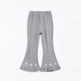 thumbnail image 1 of Eltusu Toddler Girls Cotton Leggings, Soft Printed Elastic Waist Stretch Flare Pants Gray Size 3-4 T, 1 of 2