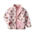 thumbnail image 1 of Eltusu Toddler Girls Fleece Jackets, Full Zip Thermal Soft Stand-up Collar Winter Coat Pink Size 2-4 T, 1 of 2