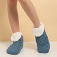thumbnail image 1 of Eltusu Toddler Girls Fleece Socks, Soft Winter Thermal Mid-Calf Winter Socks Blue Size 3-4 T, 1 of 6