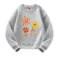 thumbnail image 1 of Eltusu Toddler Girls Graphic Sweatshirts, Cotton Long Sleeve Pullover Crewneck Spring Fall Tops Gray Size 6-7 T, 1 of 2