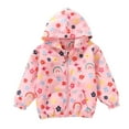thumbnail image 1 of Eltusu Toddler Girls Hooded Jackets, Waterproof Lightweight Long Sleeve Windproof Outerwear with Zipper Pink Size 4-5 T, 1 of 3