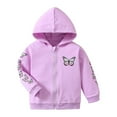 thumbnail image 1 of Eltusu Toddler Girls Hoodies with Zipper, Long Sleeve Cotton Solid Color Casual Spring Fall Sweatshirts Purple Size 3 T, 1 of 5