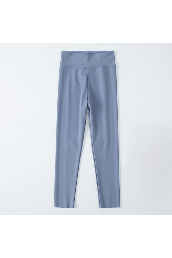 Toddler Girls Leggings, Dance Stretch Solid Color Elastic Waist Girls Pants Blue Size 4-5 T