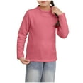thumbnail image 1 of Eltusu Toddler Girls Long Sleeve Tops, Casual Warm Spring Fall Crewneck Spring Fall Undershirts Pink Size 4-16 T, 1 of 7