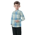 thumbnail image 1 of Eltusu Toddler Girls Plaid Shirts, Casual Lapel Collar Comfort Breathable Button-Down Shirts Blue Size 2-3 T, 1 of 3