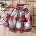 thumbnail image 1 of Eltusu Toddler Girls Plaid Shirts, Relaxed Fit Soft Lapel Collar Button-Up Long Sleeve Shirts Red Size 3-4 T, 1 of 3