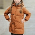 thumbnail image 1 of Eltusu Toddler Girls Puffer Jackets, Winter Zip up Mid-Length Waterproof Thermal Outerwear Red Size 4-5 T, 1 of 8