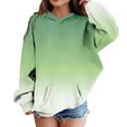 thumbnail image 1 of Eltusu Toddler Girls Pullover Hoodies, Casual Long Sleeve Thermal Gradient Sweatshirts with Pockets Army Green Size 4-5 T, 1 of 7