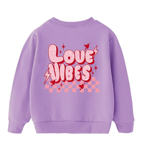 Eltusu Toddler Girls Pullover Sweatshirts, Printed 2 Pieces Long Sleeve Crewneck Spring Fall Tops Purple Size 3 T