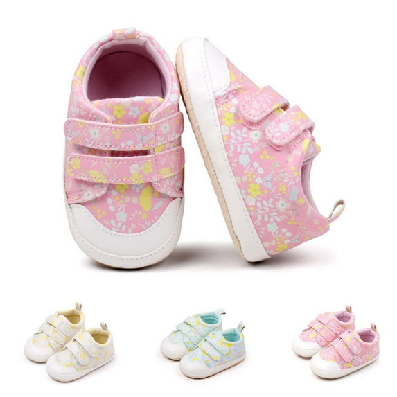 Eltusu Toddler Girls Sneakers, PU Breathable Lightweight Casual Walking Shoes Pink Size 5-7 US