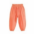 thumbnail image 1 of Eltusu Toddler Girls Sports Sweatpants, Loose Solid Color Elastic Waist Cotton Jogger Pants Orange Size 5 T, 1 of 2
