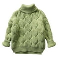 thumbnail image 1 of Eltusu Toddler Girls Turtleneck Sweaters, Pullover Thermal Soft Knitting Cotton Winter Tops Green Size 3-4 T, 1 of 3