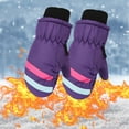 thumbnail image 1 of Eltusu Toddler Girls Waterproof Gloves, Stretch Skating Windproof Thermal Kids Gloves Purple Size 2-5 T, 1 of 2