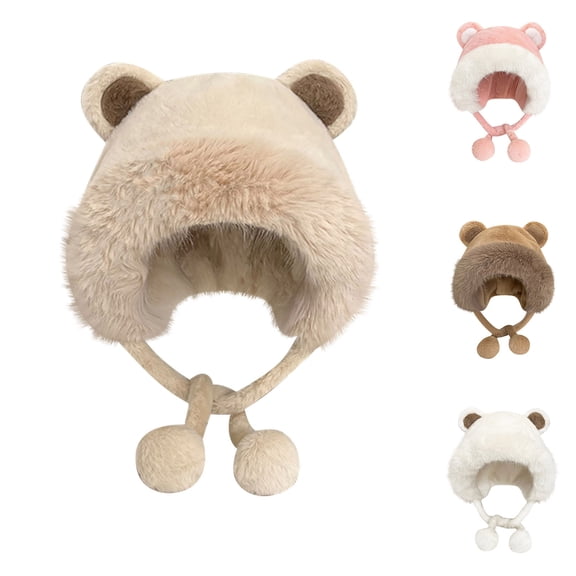 Eltusu Women Beanie Hat with Ear Flaps, Comfort Soft Windproof Warm Winter Hat Khaki Size Free Size