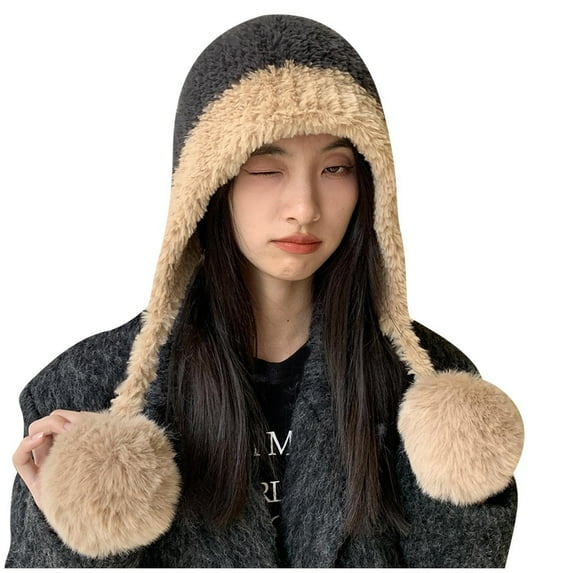 Eltusu Women Beanie Hat with Ear Flaps, Soft Windproof Winter Comfort Warm Hat Gray Size Free Size