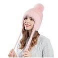 thumbnail image 1 of Eltusu Women Beanie Hat with Ear Flaps, Winter Outdoor Comfort Windproof Warm Hat Pink Size Free Size, 1 of 3