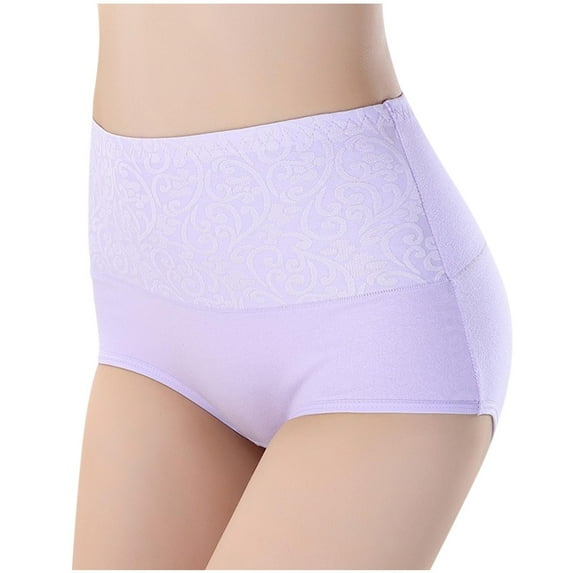Eltusu Women Boyshort Underwear, Elastic Waist Period Stretch Comfy Boxer Briefs Purple Size L-4XL