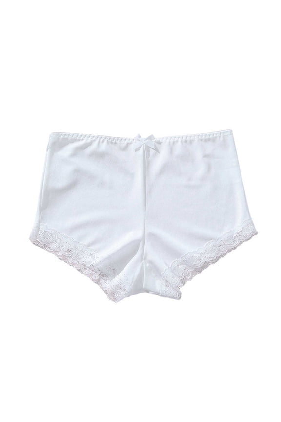 Women Brief Underwear, Breathable Comfy Stretchy Mid-Waist Women Panties White Size S