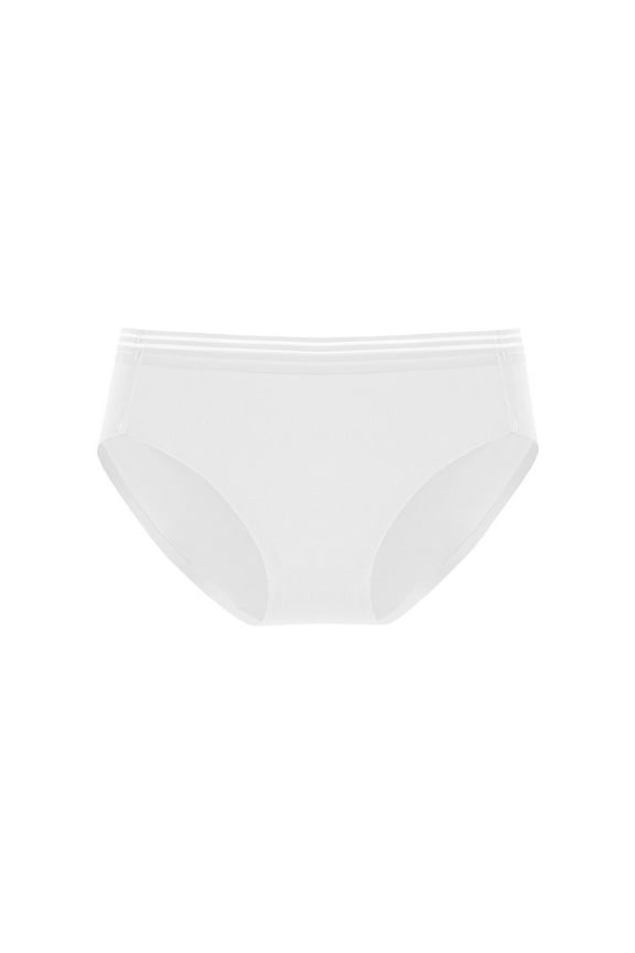 Women Brief Underwear, Elastic Waist Breathable Stretch Comfy Cotton Panties White Size L