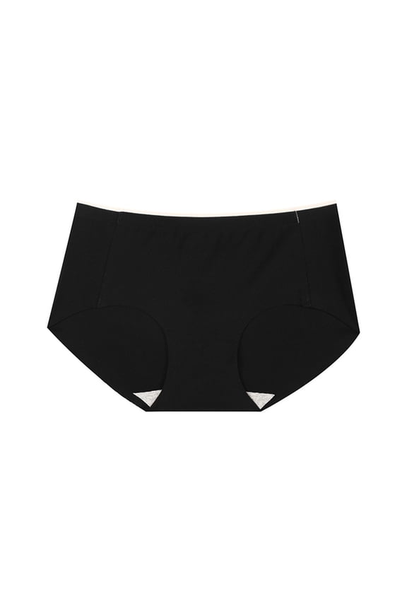 Women Brief Underwear, Elastic Waist Comfy Stretchy Breathable Women Panties Black Size L