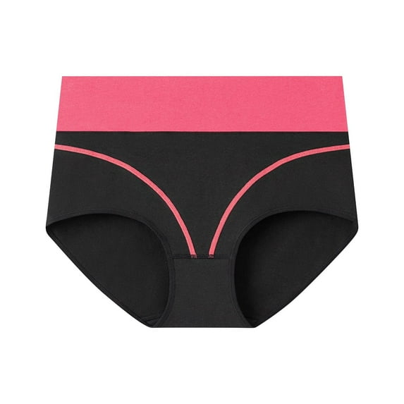 Eltusu Women Brief Underwear, Elastic Waist Period Breathable Stretchy Women Panties Watermelon Red Size M-2XL