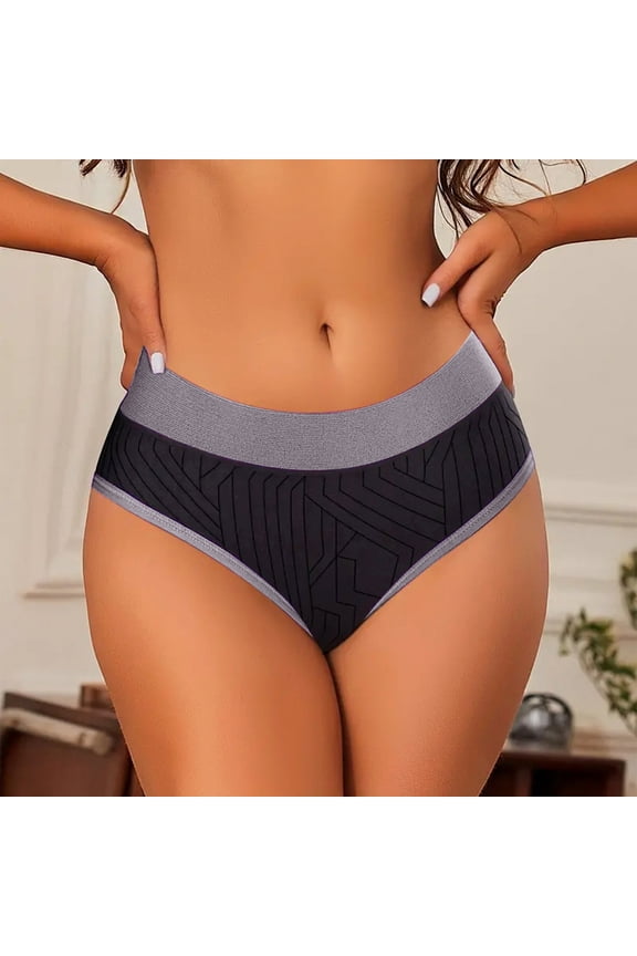 Women Briefs, Elastic Waist Comfy Stretch Breathable Women Underwear Gray Size S
