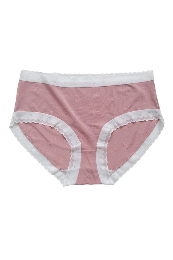 Women Briefs, Stretch Elastic Waist Comfy Lace Women Underwear Red Size M