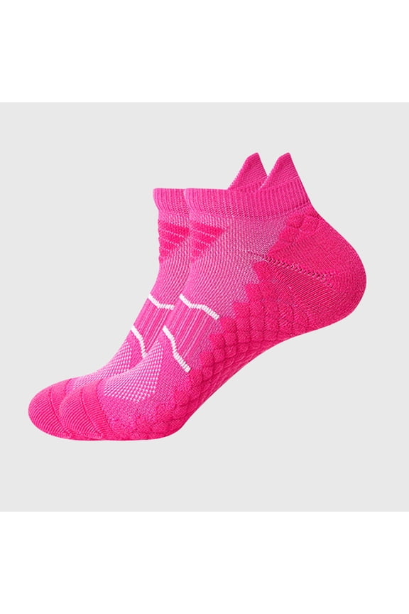 Women Cotton Socks, Comfort Breathable Low Cut Running Ankle Socks Hot Pink Size Free Size