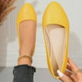 thumbnail image 1 of Eltusu Women Flat Shoes, Casual Slip on Comfy Pointy Toe Office Shoes Yellow Size 7, 1 of 6