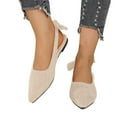 thumbnail image 1 of Eltusu Women Flat Shoes, Pointy Toe Fashion Slip on Comfy Work Shoes Beige Size 8.5, 1 of 7