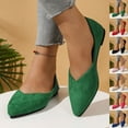 thumbnail image 1 of Eltusu Women Flat Shoes, Slip on Pointy Toe Comfy Soft Work Shoes Green Size 5.5-9.5, 1 of 5