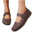 thumbnail image 1 of Eltusu Women Flat Shoes, Slip on Round Toe Soft Breathable Loafer Shoes Coffee Size 5.5, 1 of 3