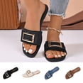 thumbnail image 1 of Eltusu Women Flat Slide Sandals, Slip On Open Toe Casual PU Summer Shoes Black Size 9, 1 of 6