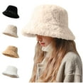 thumbnail image 1 of Eltusu Women Fleece Bucket Hat, Windproof Comfy Soft Thermal Winter Hat Beige Size Free Size, 1 of 5
