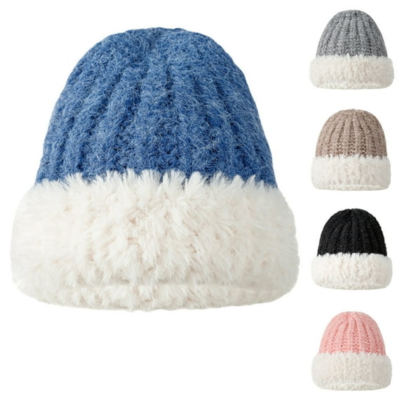 Eltusu Women Fleece Hat, Casual Comfort Windproof Thermal Winter Hat Blue Size Free Size