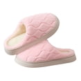 thumbnail image 1 of Eltusu Women Fuzzy Slippers, Winter Solid Color Warm Soft House Shoes Pink Size 5.5-6, 1 of 3