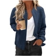 thumbnail image 1 of Eltusu Women Jackets for Spring, Long Sleeve Lapel Collar Zipper Lightweight Outerwear with Pockets Blue Size S, 1 of 5