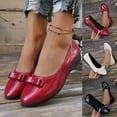 thumbnail image 1 of Eltusu Women Loafer Flat Shoes, Party Round Toe Breathable No Slip Dress Shoes Wine Size 7.5, 1 of 8