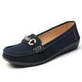 thumbnail image 1 of Eltusu Women Loafer Flat Shoes, Round Toe Office Breathable No Slip Dress Shoes Dark Blue Size 6.5, 1 of 1