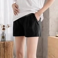 thumbnail image 1 of Eltusu Women Maternity Shorts with Pockets, Comfort Elastic Waist Stretchy Soft Shorts Over Belly Black Size XL, 1 of 3