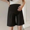 thumbnail image 1 of Eltusu Women Maternity Shorts with Pockets, Cotton Stretchy High Waist Comfy Shorts Over Belly Black Size M-2XL, 1 of 5