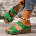 thumbnail image 1 of Eltusu Women Slide Sandals, Non-Slip Open Toe Soft Bottom PU Summer Wedge Shoes Green Size 6.5, 1 of 9