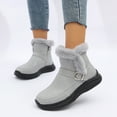 thumbnail image 1 of Eltusu Women Snow Boots, Round Toe Soft Warm Windproof Winter Shoes Gray Size 9, 1 of 9