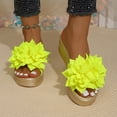 thumbnail image 1 of Eltusu Women Wedge Slide Sandals, Fashion Soft Bottom No Slip Open Toe Ladies Shoes Yellow Size 7, 1 of 9